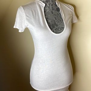 White Deep Slash V Neck Bodycon Dress